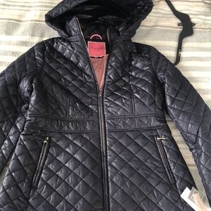 Kate Spade navy hooded rain coat size medium